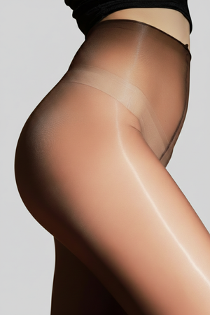 3D Two-Tone Aurora Pantyhose Silky Glossy Black Shiny Tights