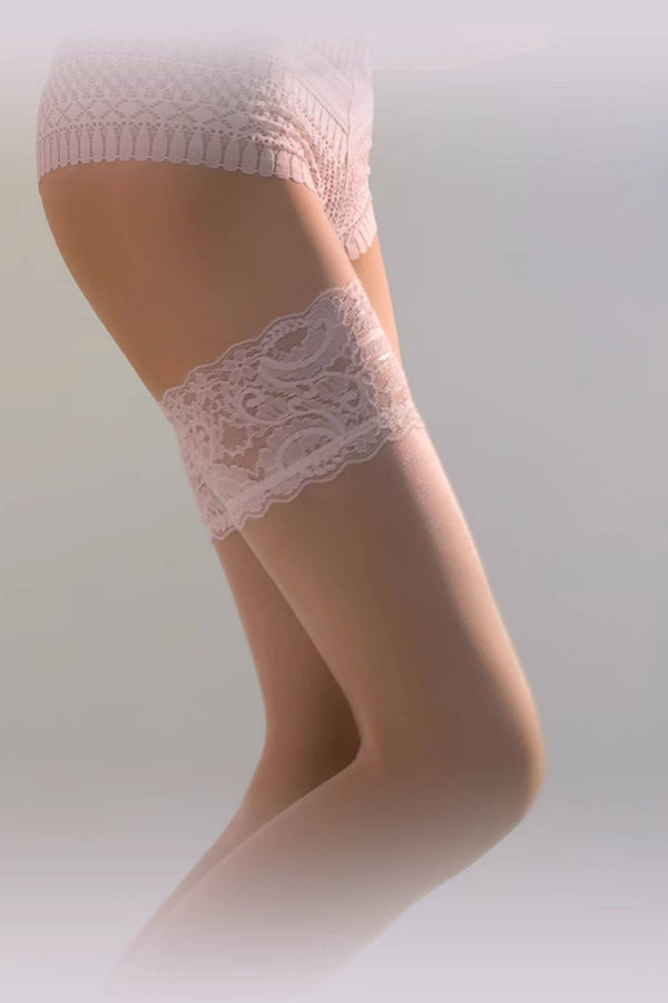 Cherays LIMERENCEM Monet Garden Gloss Silky Lace Thigh High Stockings