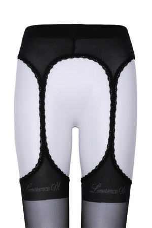 Cherays LIMERENCEM Cupid Four Way Hollow Lace Garter No Removal Silky Tights