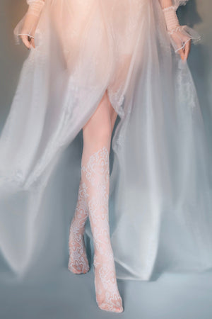 Cherays LIMERENCEM Venus Floral Jacquard Sheer Patterned Tights
