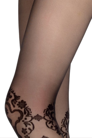 Cherays LIMERENCEM Venus Floral Jacquard Sheer Patterned Tights