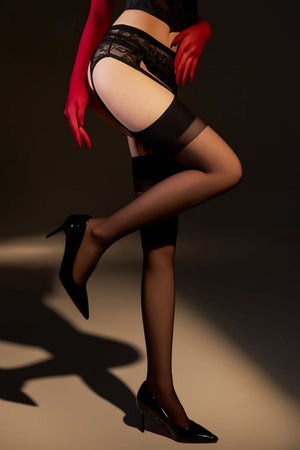 Cherays SK Alice Integrated Lace Garter Over The Knee Sheer Stockings