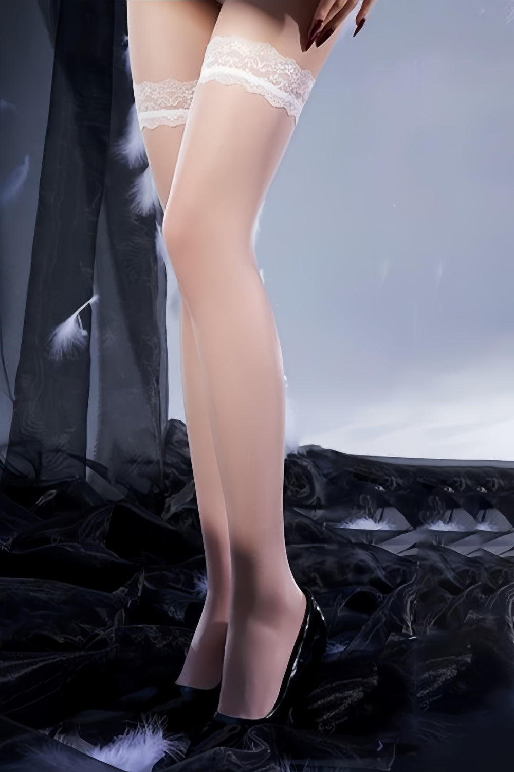 Cherays SK Swan Lake Lace Over The Knee Sheer Stockings