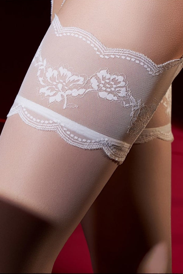 Cherays SK Waltz Integrated Lace Garter Over The Knee Sheer Stockings