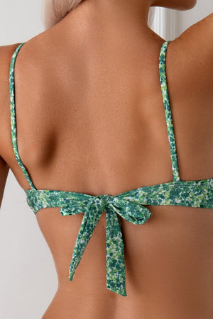 Printed Underwire Three Piece Bikini Set Beach Resort Swimwear