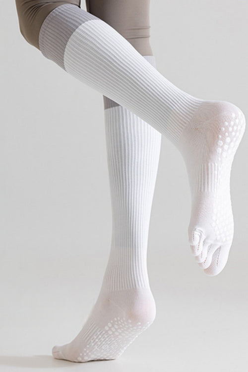 Professional Compression Mid Calf Toe Socks for Running Fitness and Jump Rope