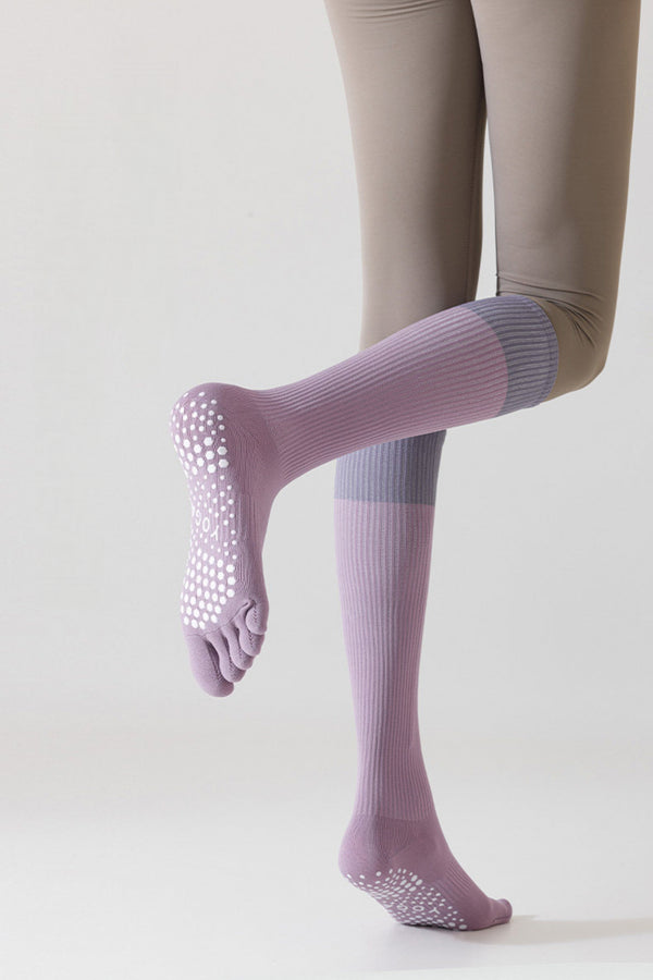Professional Compression Mid Calf Toe Socks for Running Fitness and Jump Rope