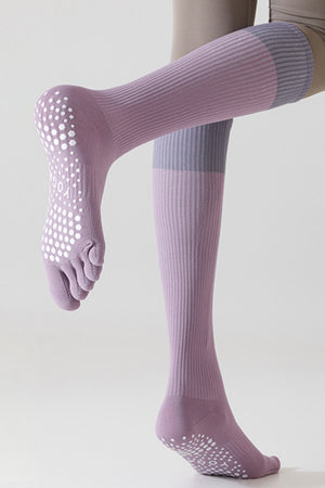 Professional Compression Mid Calf Toe Socks for Running Fitness and Jump Rope